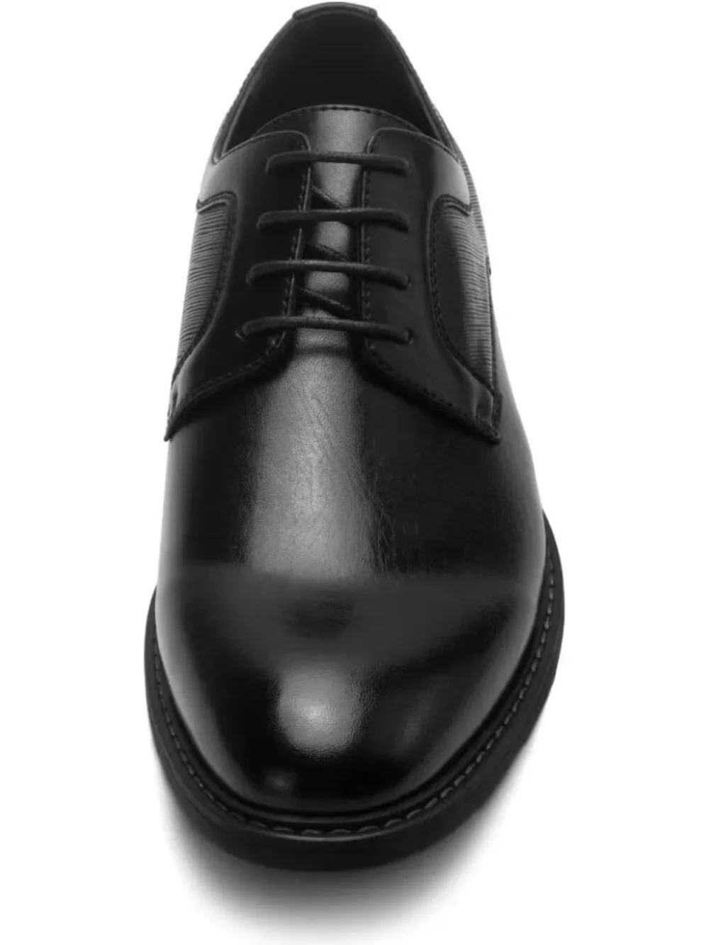 Men Solid Black Wingtip Brogue Cap Toe Lace-Up Comfort Formal Oxford Derby Shoes